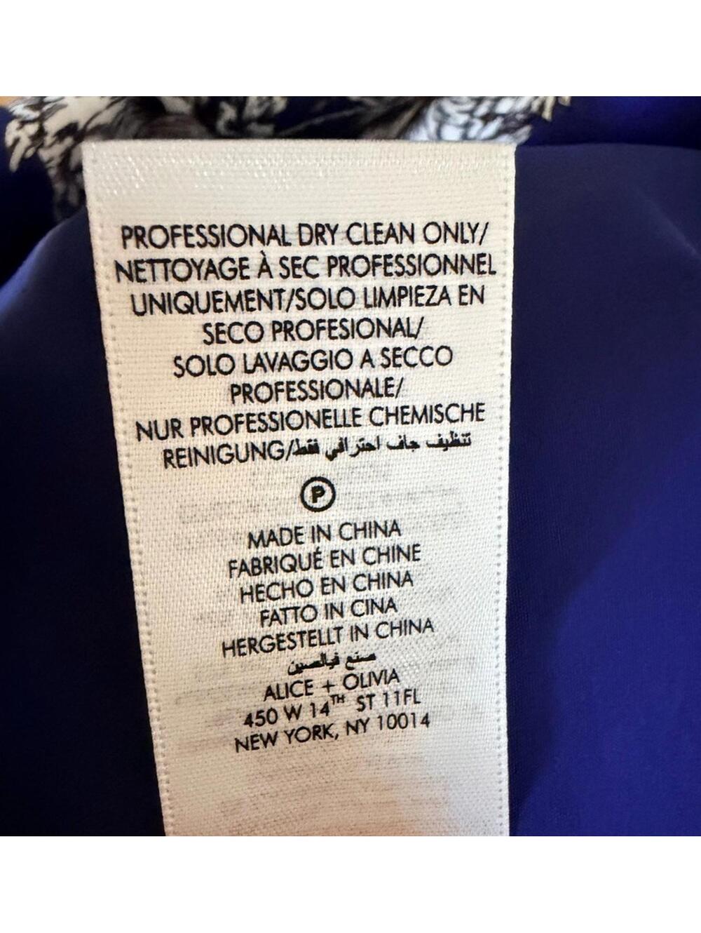 New Alice and Olivia Maryann Floral Tie Shoulder Dress Indigo Multi Sz 10 $440 - Picture 14 of 14